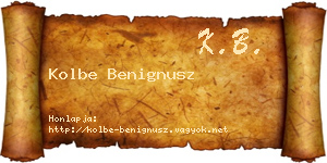 Kolbe Benignusz névjegykártya
